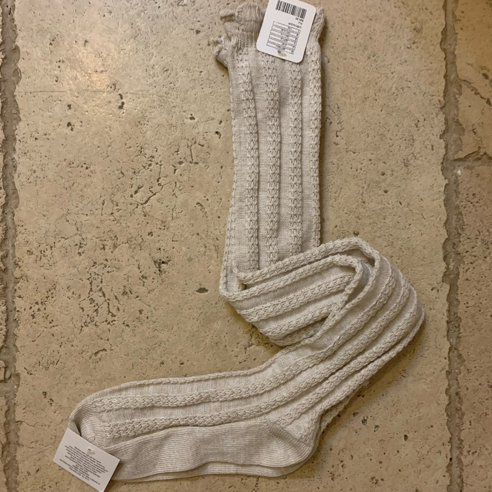 NWT Free People High Knee Ivory Socks
